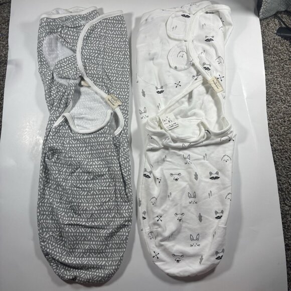 2 KeaBabies Baby Soothe Swaddle Wrap Organic Size 0-3 Months Gray White - Picture 7 of 7